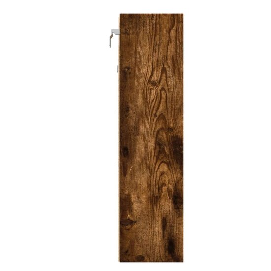 Vitrinekast 100x15x58 cm bewerkt hout gerookt eikenkleurig 5