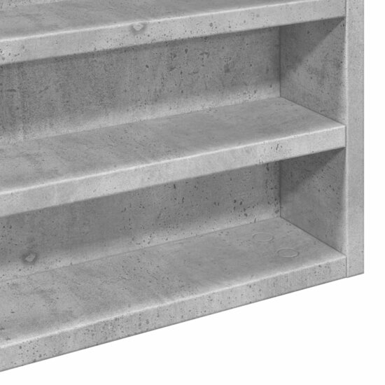 Vitrinekast 100x8,5x58 cm bewerkt hout betongrijs 7