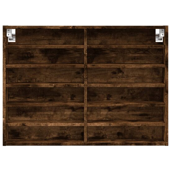 Vitrinekast 80x8,5x58 cm bewerkt hout gerookt eikenkleurig 4