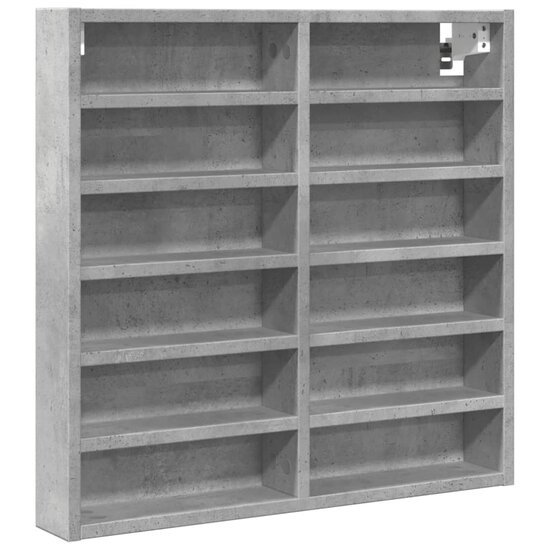 Vitrinekast 60x8,5x58 cm bewerkt hout betongrijs 2