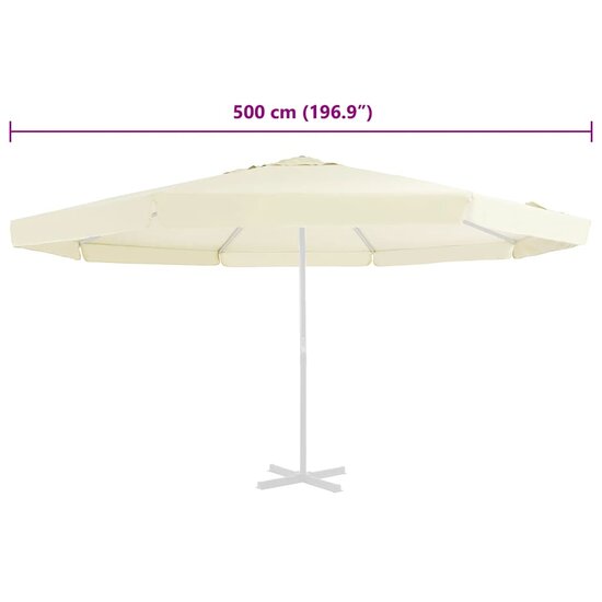 Vervangingsdoek voor parasol 500 cm zandkleurig 4