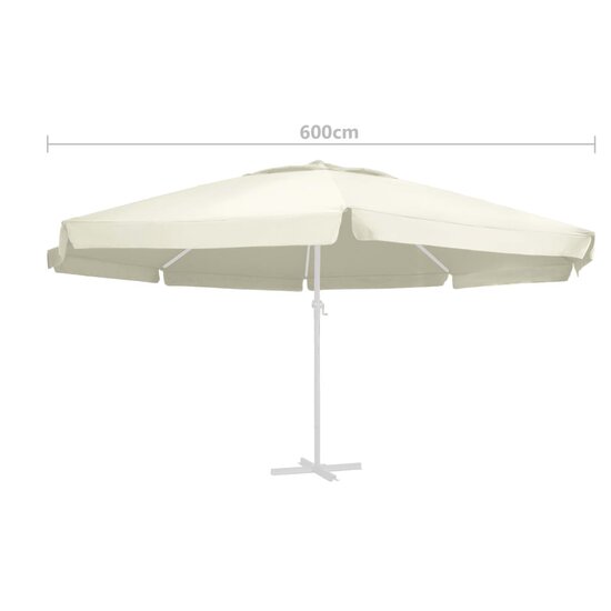 Vervangingsdoek voor parasol 600 cm zandkleurig 4