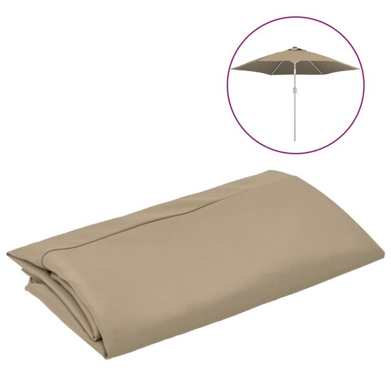 Vervangingsdoek voor parasol 300 cm taupe 2