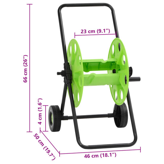 Slanghaspelwagen voor 60 m 1/2&quot; slang staal groen 8