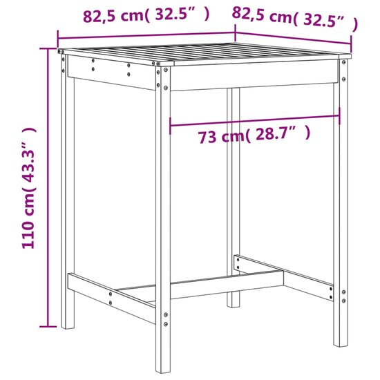 3-delige Barset massief grenenhout wit 9