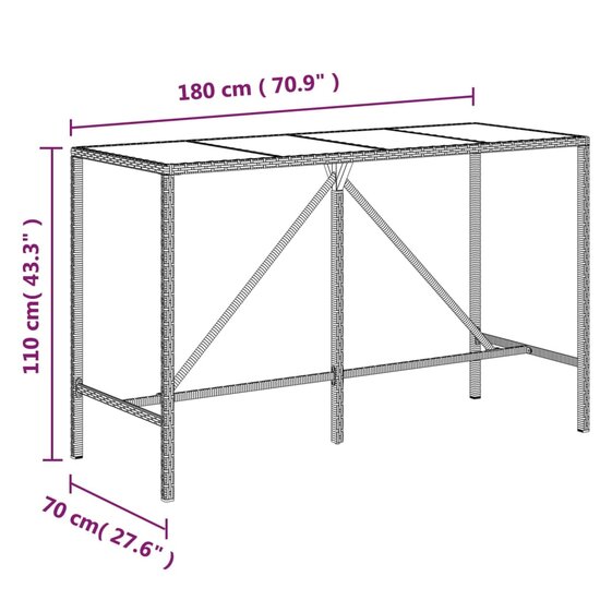 11-delige Tuinbarset met kussens poly rattan zwart 7