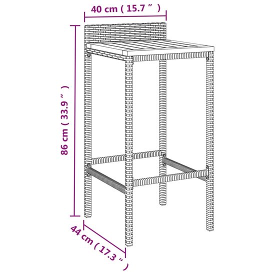 11-delige Tuinbarset poly rattan en massief acaciahout grijs 7