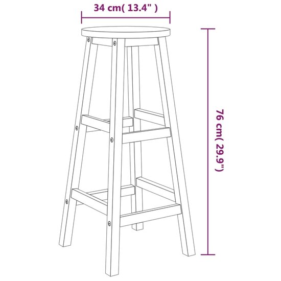 3-delige Barset massief acaciahout  7