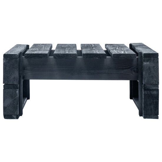 Tuinhocker pallet hout zwart 2