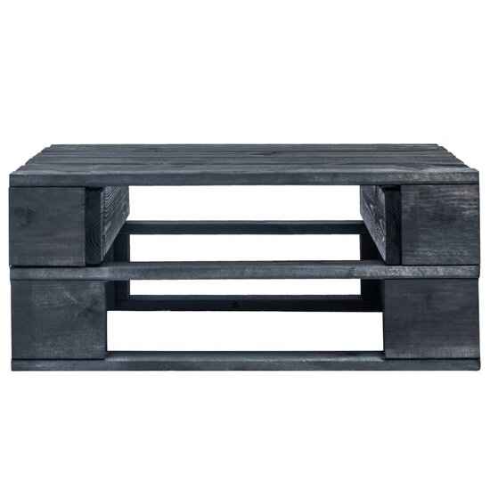 Tuinhocker pallet hout zwart 3