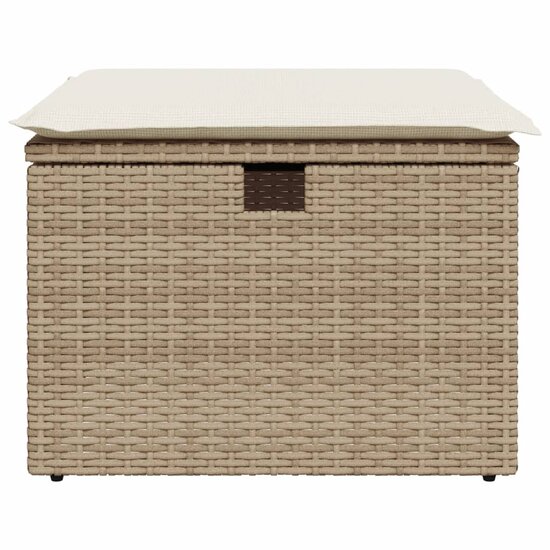 Tuinkruk met kussen 55x55x37 cm poly rattan beige 4