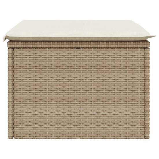 Tuinkruk met kussen 55x55x37 cm poly rattan beige 5