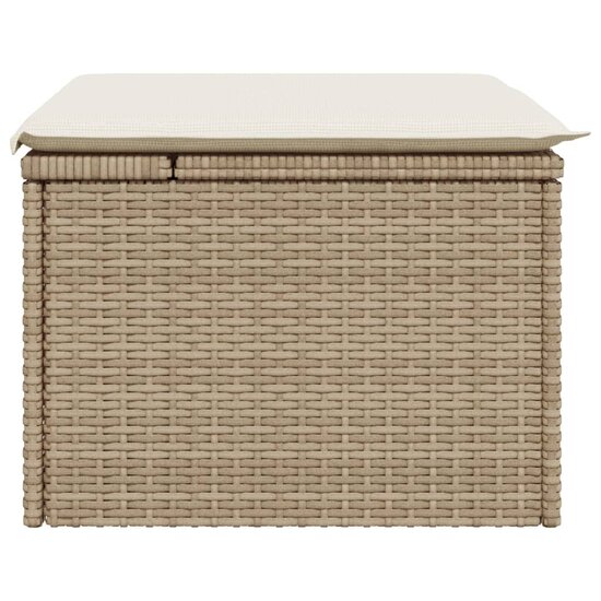 Tuinkruk met kussen 55x55x37 cm poly rattan beige 5