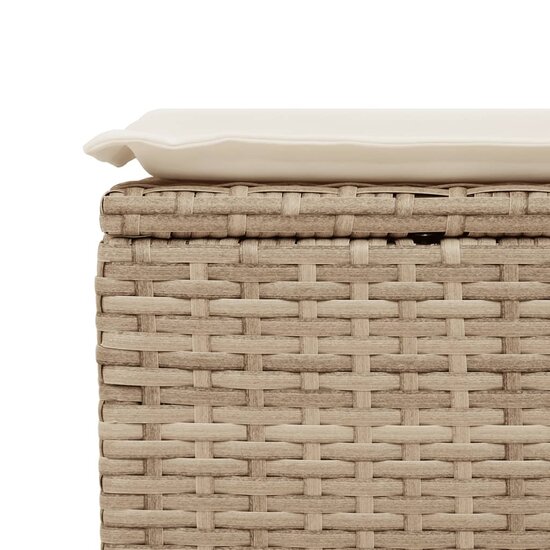 Tuinkruk met kussen 55x55x37 cm poly rattan beige 7