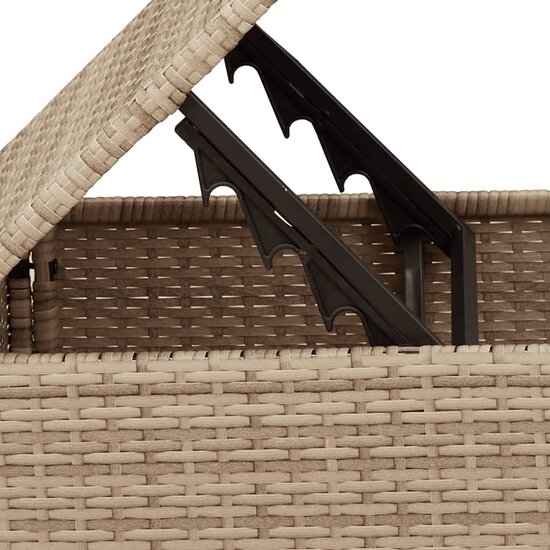 Tuinkruk met kussen 55x55x37 cm poly rattan beige 8