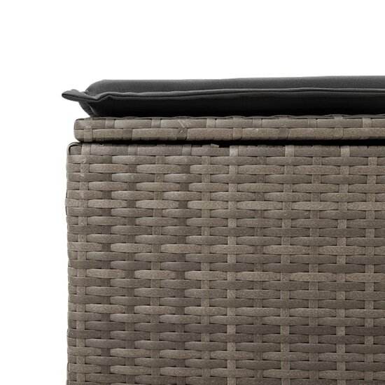 Tuinkruk met kussen 55x55x37 cm poly rattan grijs 5