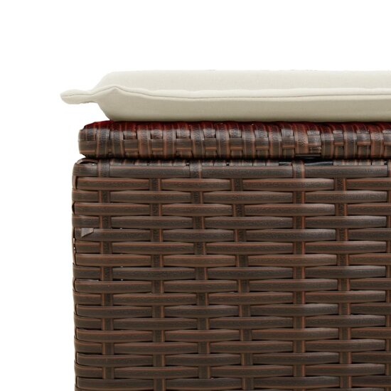 Tuinkruk met kussen 55x55x37 cm poly rattan bruin 5