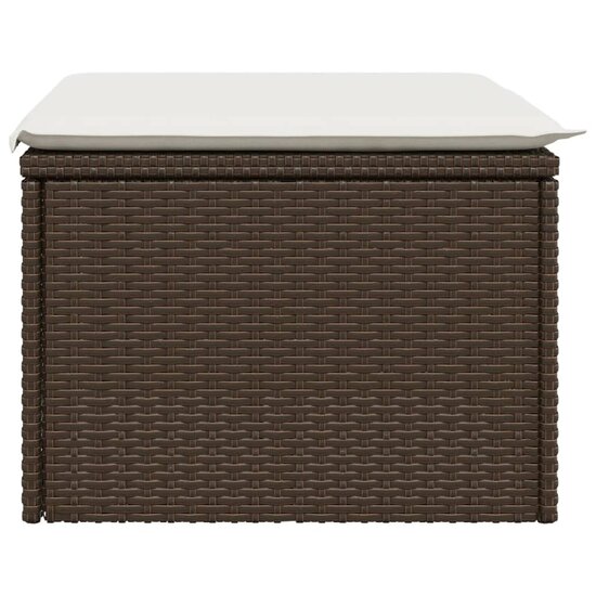 Tuinkruk met kussen 55x55x37 cm poly rattan bruin 5