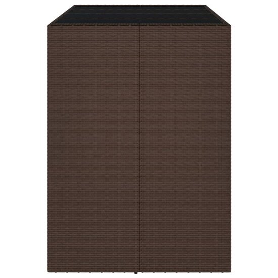 Bartafel met glazen blad 145x80x110 cm poly rattan bruin 4