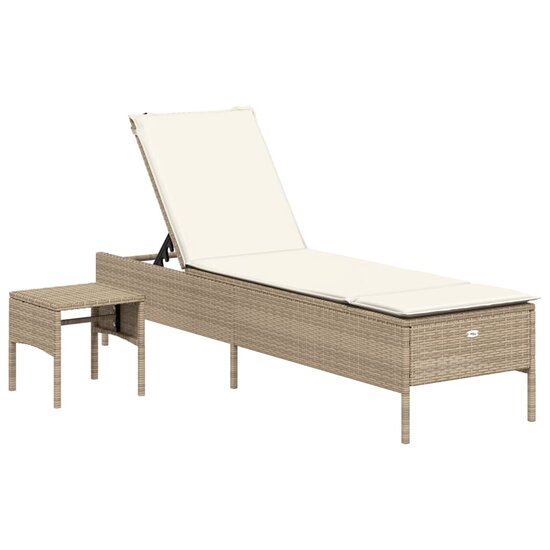 3-delige Ligbeddenset met kussens poly rattan beige 7