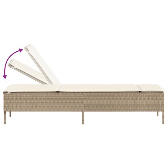 3-delige Ligbeddenset met kussens poly rattan beige 9