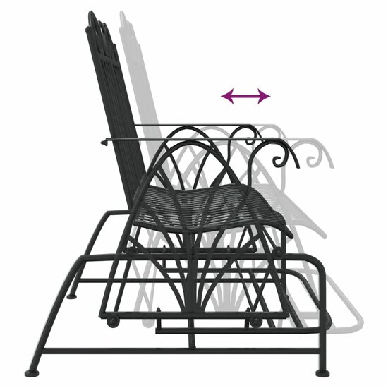 Schommelbank 2-zits 114 cm staal zwart 8