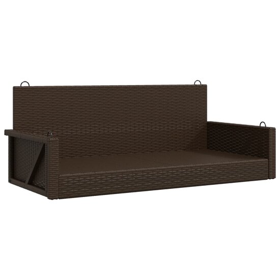 Schommelbank 119x56x48 cm poly rattan bruin 2