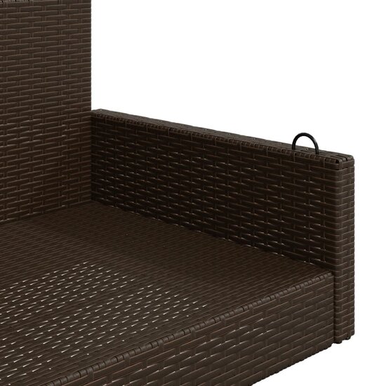 Schommelbank 119x56x48 cm poly rattan bruin 7