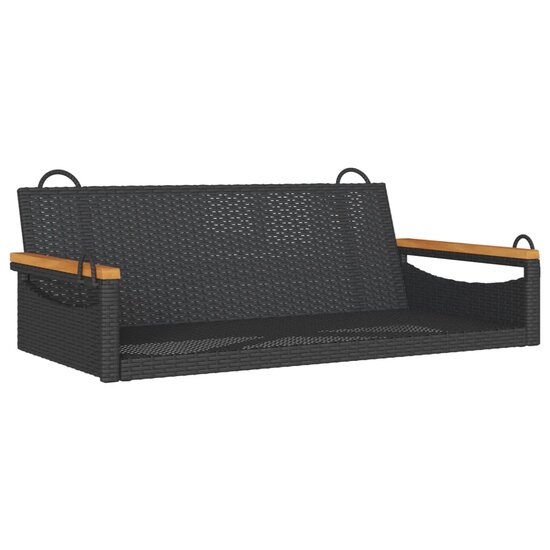 Schommelbank 109x62x40 cm poly rattan zwart 2