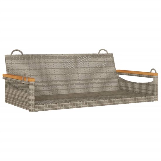 Schommelbank 109x62x40 cm poly rattan grijs 2