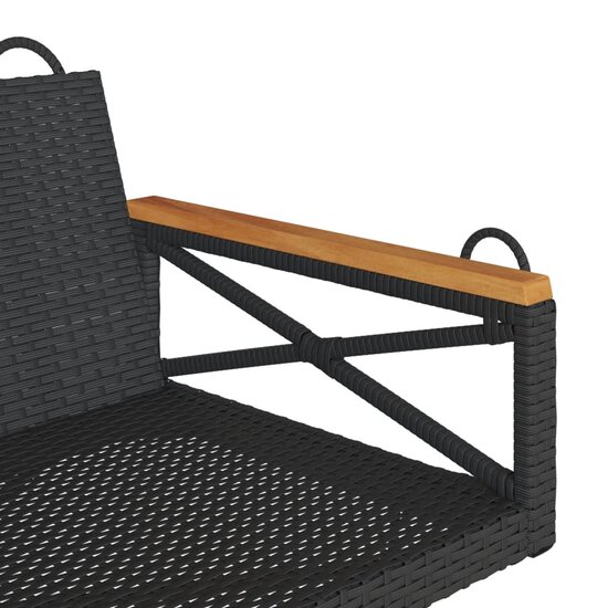 Schommelbank 109x62x40 cm poly rattan zwart 7