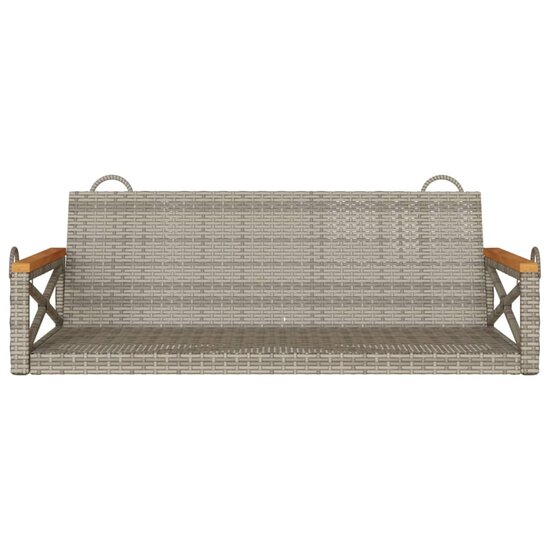 Schommelbank 109x62x40 cm poly rattan grijs 4