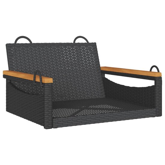 Schommelbank 63x62x40 cm poly rattan zwart 2