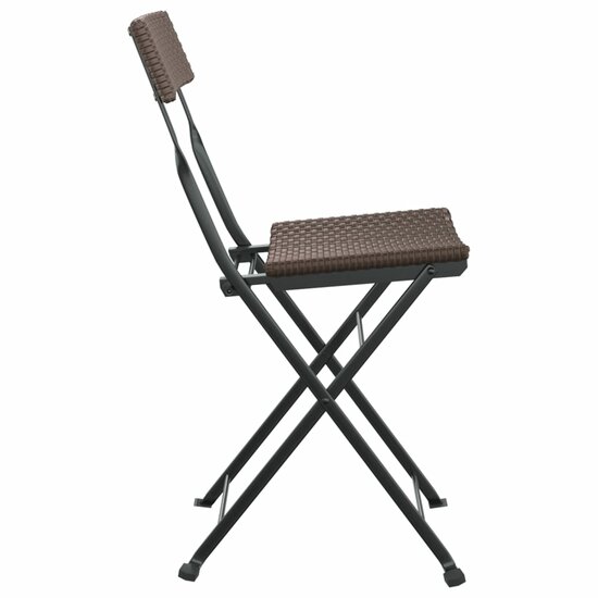 Bistrostoelen 2 st inklapbaar poly rattan en staal bruin 5