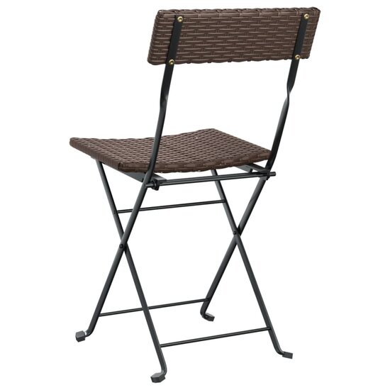 Bistrostoelen 2 st inklapbaar poly rattan en staal bruin 6