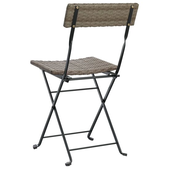 Bistrostoelen 2 st inklapbaar poly rattan en staal grijs 6