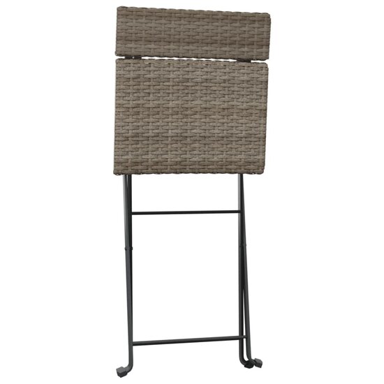 Bistrostoelen 2 st inklapbaar poly rattan en staal grijs 7