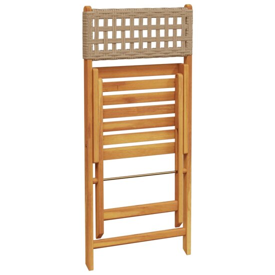 Bistrostoelen 2 st massief acaciahout en poly rattan beige 8