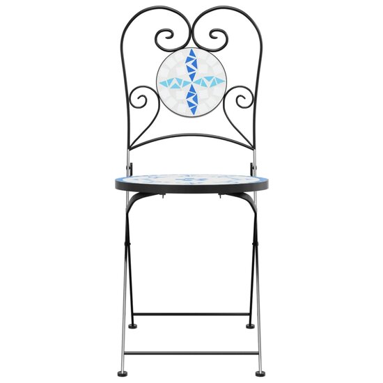 Bistrostoelen 2 st inklapbaar keramiek blauw en wit 4