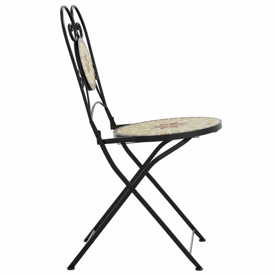 Bistrostoelen 2 st inklapbaar keramiek terracottakleurig en wit 6