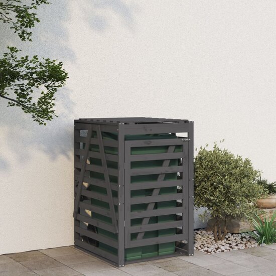 Containerberging 84x90x128,5 cm massief grenenhout grijs 1