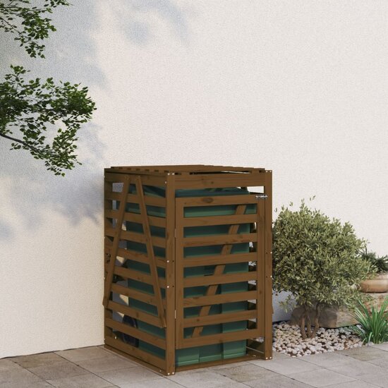 Containerberging 84x90x128,5 cm massief grenenhout honingbruin 1