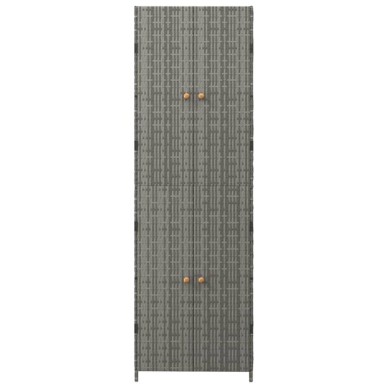 Tuinkast 59x40x180 cm poly rattan grijs 4