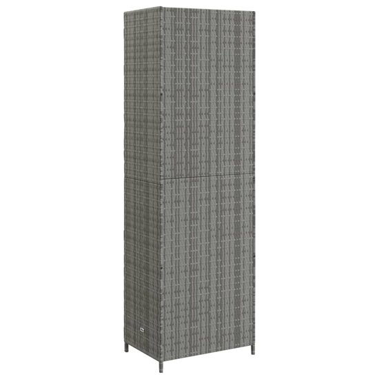 Tuinkast 59x40x180 cm poly rattan grijs 6