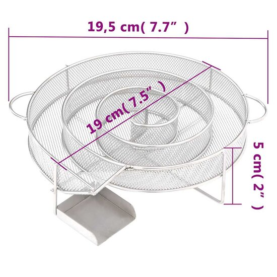 Rookgenerator koud rond 19,5 cm roestvrij staal 7