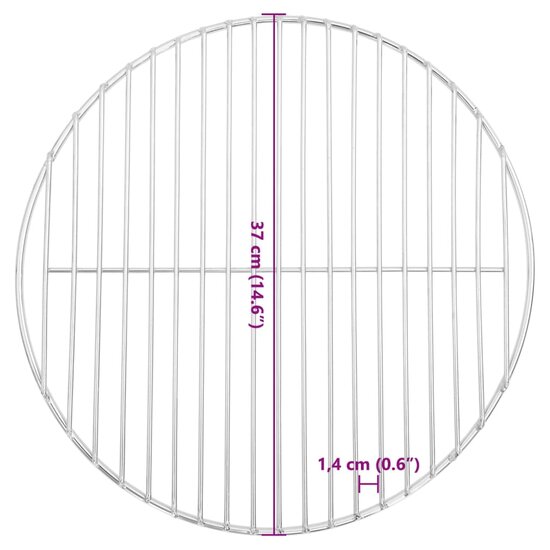 Barbecuerooster rond &Oslash;37 cm 304 roestvrij staal 6