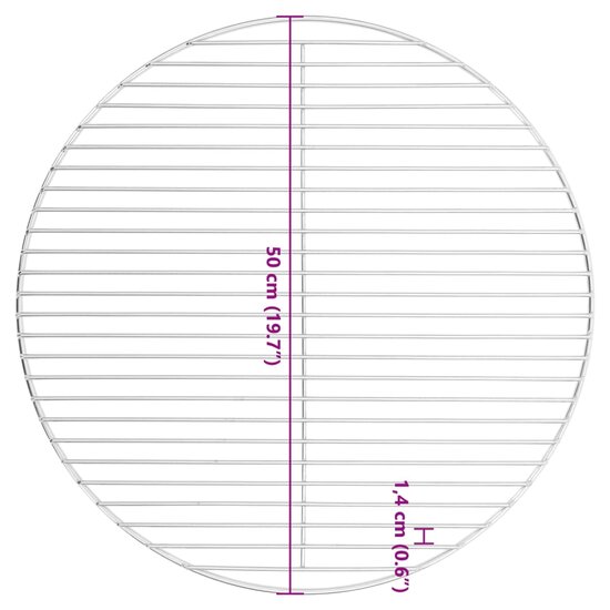 Barbecuerooster rond &Oslash;50 cm 304 roestvrij staal 6