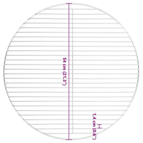 Barbecuerooster rond &Oslash;54 cm 304 roestvrij staal 6