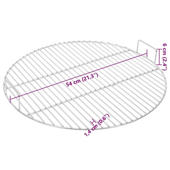 Barbecuerooster met handgrepen rond &Oslash;54 cm 304 roestvrij staal 6