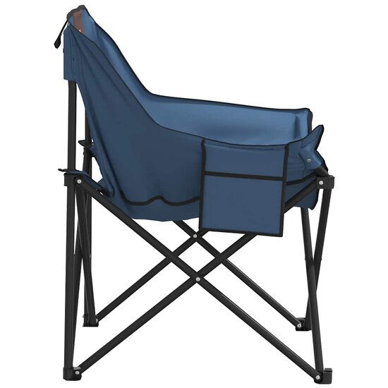 Campingstoelen 2 st met vakje inklapbaar blauw 7